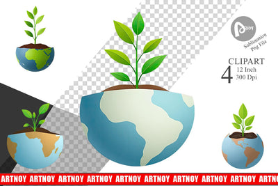 Earth Seedling Clipart Sublimation artnoy 