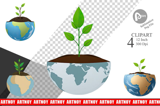 Earth Seedling Clipart Sublimation artnoy 