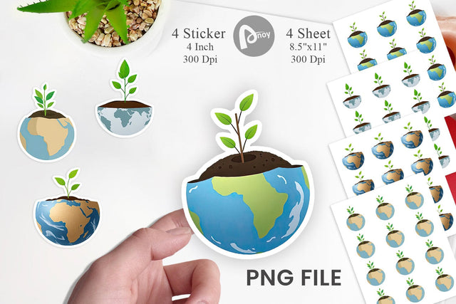 Earth Seedling Sticker Sublimation artnoy 