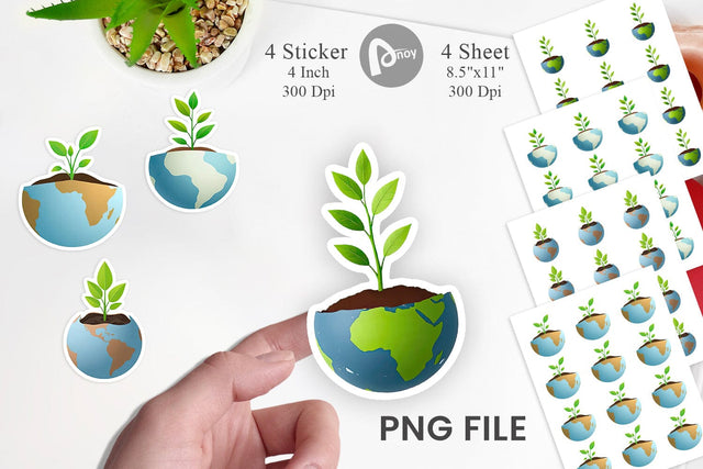 Earth Seedling Sticker Sublimation artnoy 