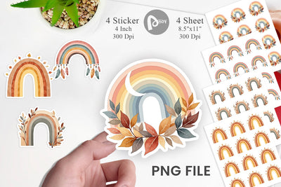Earthy Boho Fall Sticker Sublimation artnoy 