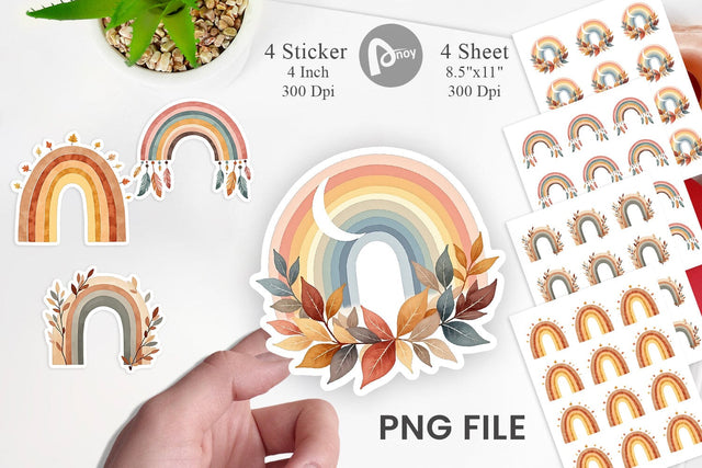 Earthy Boho Fall Sticker Sublimation artnoy 