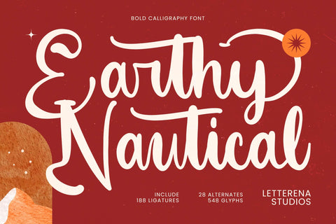 Earthy Nautical - Bold Calligraphy Font Font Letterena Studios 