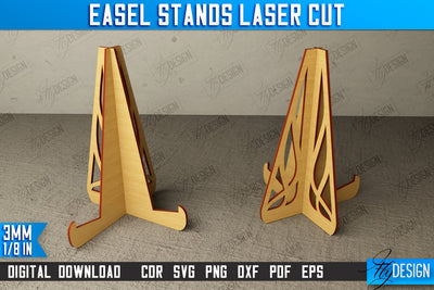 Easel Stands | Art Plate | Photo Display | Display Easel | Miniature Display | CNC File SVG Fly Design 