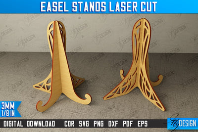 Easel Stands | Art Plate | Photo Display | Display Easel | Miniature Display | CNC File SVG Fly Design 