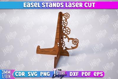 Easel Stands | Art Plate | Photo Display | Display Easel | Miniature Display | CNC File SVG The T Store Design 