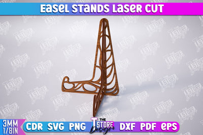 Easel Stands | Art Plate | Photo Display | Display Easel | Miniature Display | CNC File SVG The T Store Design 