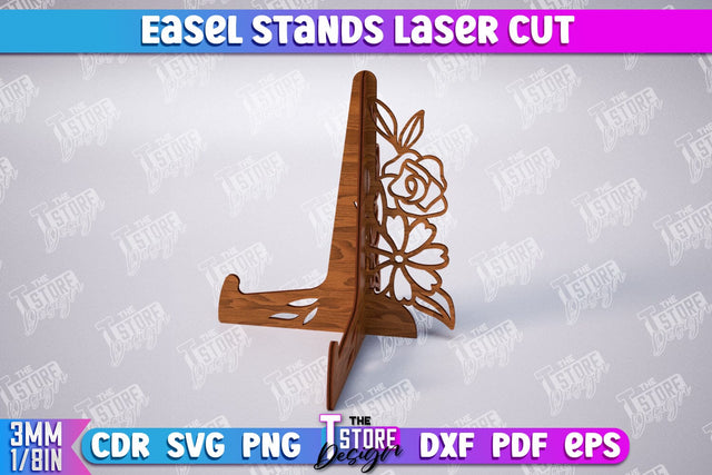 Easel Stands | Art Plate | Photo Display | Display Easel | Miniature Display | CNC File SVG The T Store Design 