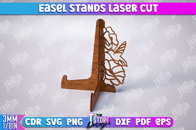 Easel Stands | Art Plate | Photo Display | Display Easel | Miniature Display | CNC File SVG The T Store Design 