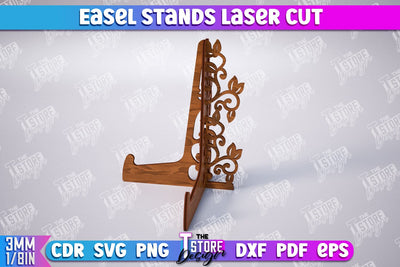 Easel Stands | Art Plate | Photo Display | Display Easel | Miniature Display | CNC File SVG The T Store Design 