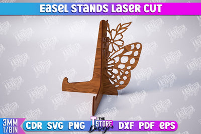 Easel Stands | Art Plate | Photo Display | Display Easel | Miniature Display | CNC File SVG The T Store Design 