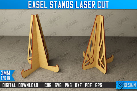 Easel Stands Bundle | Art Plate | Photo Display | Display Easel | Miniature Display | CNC Files SVG Fly Design 