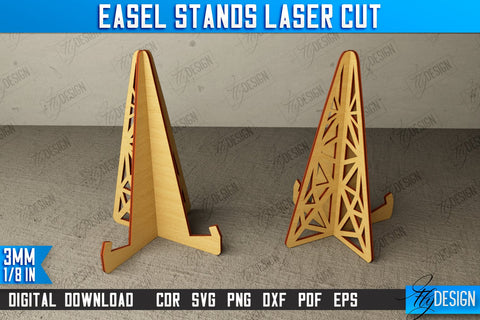 Easel Stands Bundle | Art Plate | Photo Display | Display Easel | Miniature Display | CNC Files SVG Fly Design 