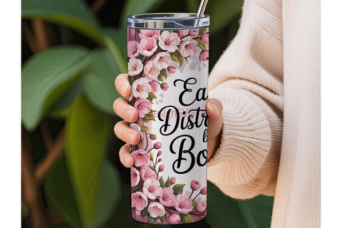 Easily Distracted by Books 20oz Tumbler Sublimation DesignSVG 