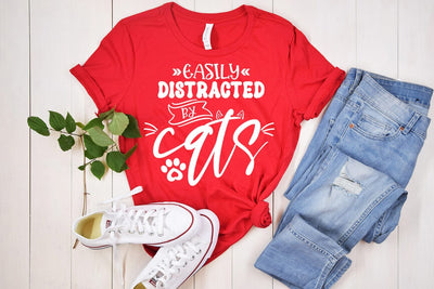 Easily Distracted By Cats I Cat SVG I Pet SVG SVG Ikonart Design Shop 