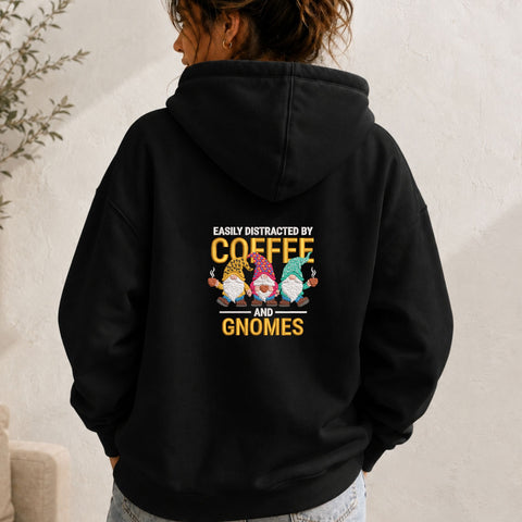 Easily Distracted by Coffee and Gnomes Machine Embroidery Design Embroidery/Applique DESIGNS PatternFeed8 
