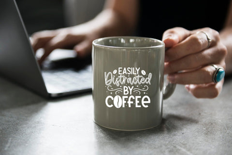 Easily Distracted by Coffee - Sarcastic Saying SVG SVG CraftLabSVG 