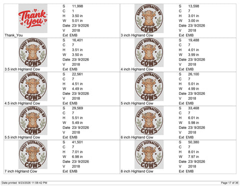 Easily Distracted by Cows Embroidery Design – Cute Highland Cow Floral Farm Machine Embroidery File Embroidery/Applique DESIGNS PatternFeed8 
