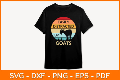Easily Distracted By Goats Retro Vintage Svg Design SVG artprintfile 