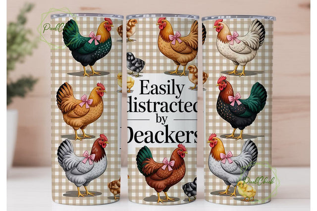 Easily Distracted by Peackers Tumbler Sublimation PixelChick 
