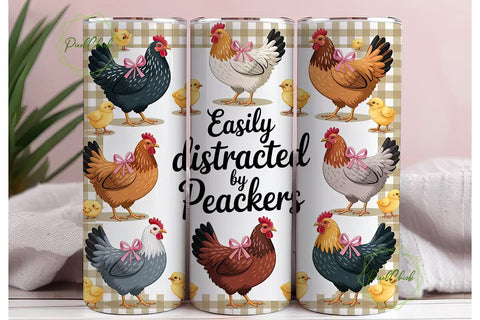 Easily Distracted by Peackers Tumbler Sublimation PixelChick 