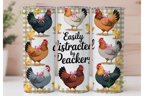 Easily Distracted by Peackers Tumbler Sublimation PixelChick 