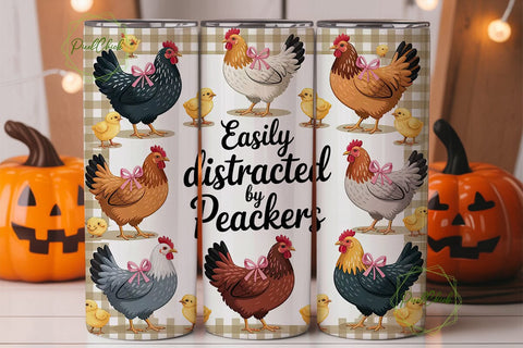 Easily Distracted by Peackers Tumbler Sublimation PixelChick 