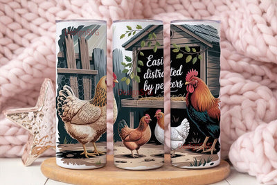 Easily Distracted by Peckers Tumbler Sublimation DesignSVG 
