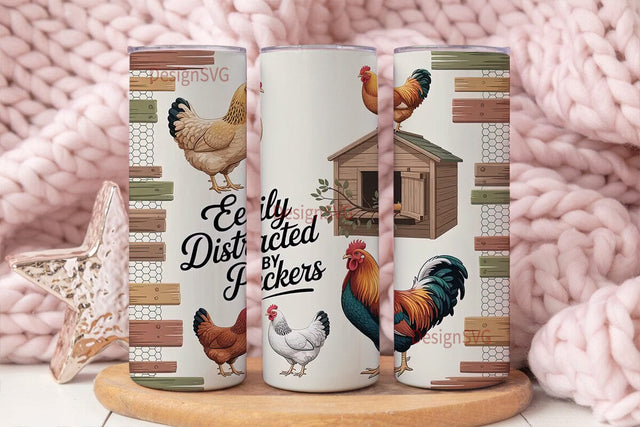Easily Distracted by Peckers Tumbler Sublimation DesignSVG 