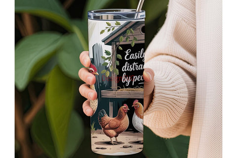 Easily Distracted by Peckers Tumbler Sublimation DesignSVG 