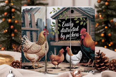Easily Distracted by Peckers Tumbler Sublimation DesignSVG 