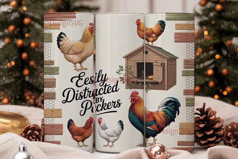 Easily Distracted by Peckers Tumbler Sublimation DesignSVG 