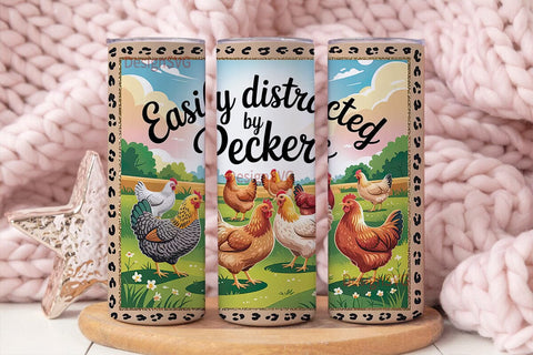 Easily Distracted by Peckers Tumbler Sublimation DesignSVG 