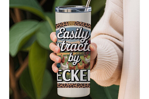 Easily Distracted by Peckers Tumbler Sublimation DesignSVG 