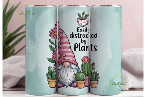 Easily Distracted By Plants 20oz Tumbler Sublimation PixelChick 