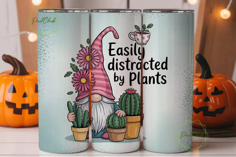 Easily Distracted By Plants 20oz Tumbler Sublimation PixelChick 