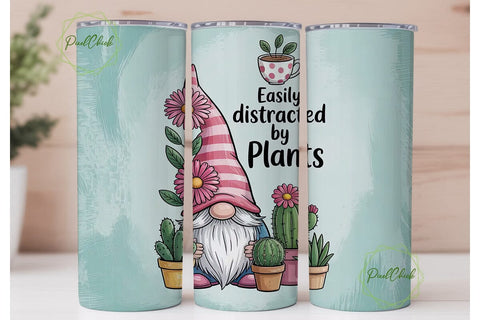 Easily Distracted By Plants 20oz Tumbler Sublimation PixelChick 