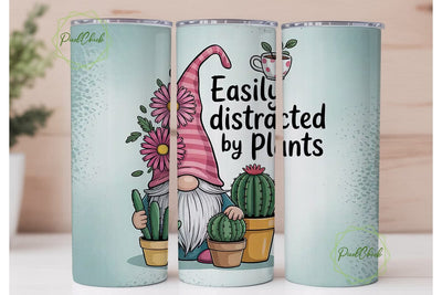 Easily Distracted By Plants 20oz Tumbler Sublimation PixelChick 