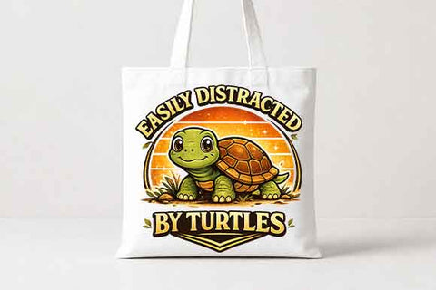 Easily Distracted By Turtles Turtle Lover PNG Funny Reptile Gift Design SVG BillahCrafts 