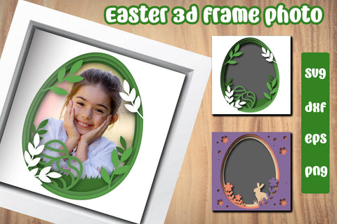 Easter 3D layered photo frame svg, dxf, eps, png 3D Paper dadan_pm 
