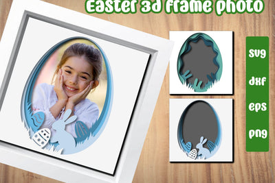 Easter 3D layered photo frame svg, dxf, eps, png SVG dadan_pm 