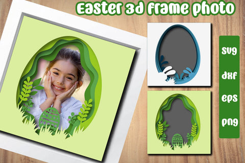Easter 3D layered photo frame svg, dxf, eps, png SVG dadan_pm 