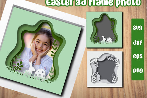 Easter 3D layered photo frame svg, dxf, eps, png SVG dadan_pm 