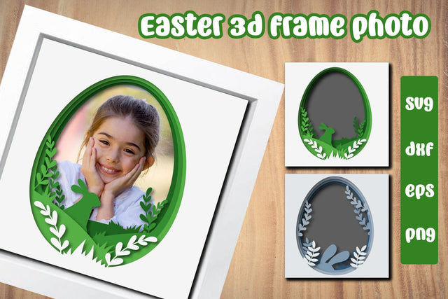 Easter 3D layered photo frame svg, dxf, eps, png SVG dadan_pm 