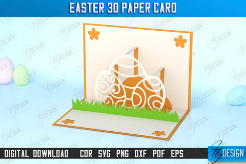 Easter 3D Paper Card | Pop Up Easter Card | Happy Easter | Easter Bunny | Spring Design | SVG File SVG Fly Design 