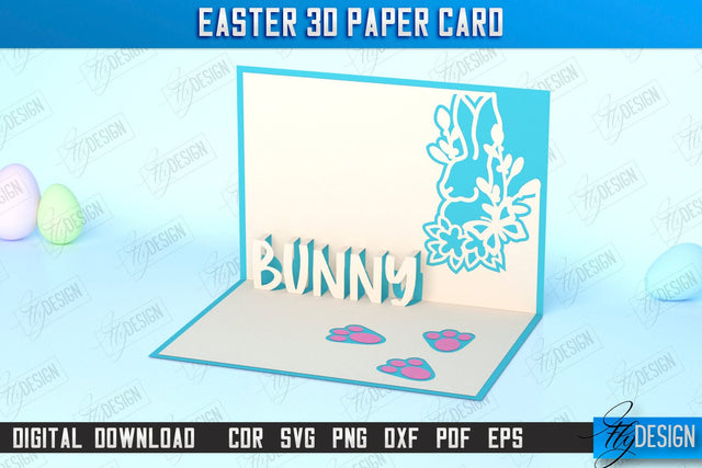 Easter 3D Paper Card | Pop Up Easter Card | Happy Easter | Easter Bunny | Spring Design | SVG File SVG Fly Design 