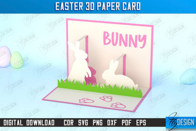 Easter 3D Paper Card | Pop Up Easter Card | Happy Easter | Easter Bunny | Spring Design | SVG File SVG Fly Design 