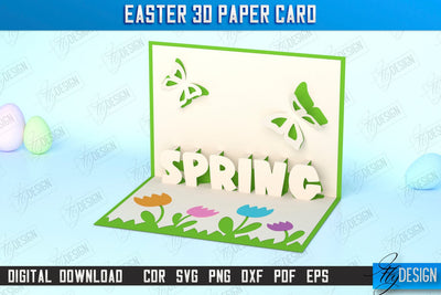 Easter 3D Paper Card | Pop Up Easter Card | Happy Easter | Easter Bunny | Spring Design | SVG File SVG Fly Design 