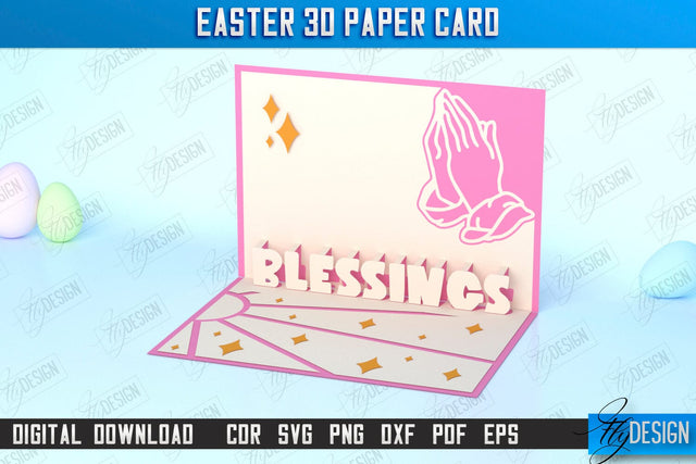 Easter 3D Paper Card | Pop Up Easter Card | Happy Easter | Easter Bunny | Spring Design | SVG File SVG Fly Design 