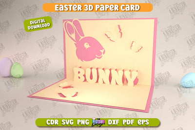 Easter 3D Paper Card | Pop Up Easter Card | Happy Easter | Easter Bunny | Spring Design | SVG File SVG The T Store Design 